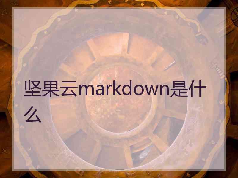 坚果云markdown是什么