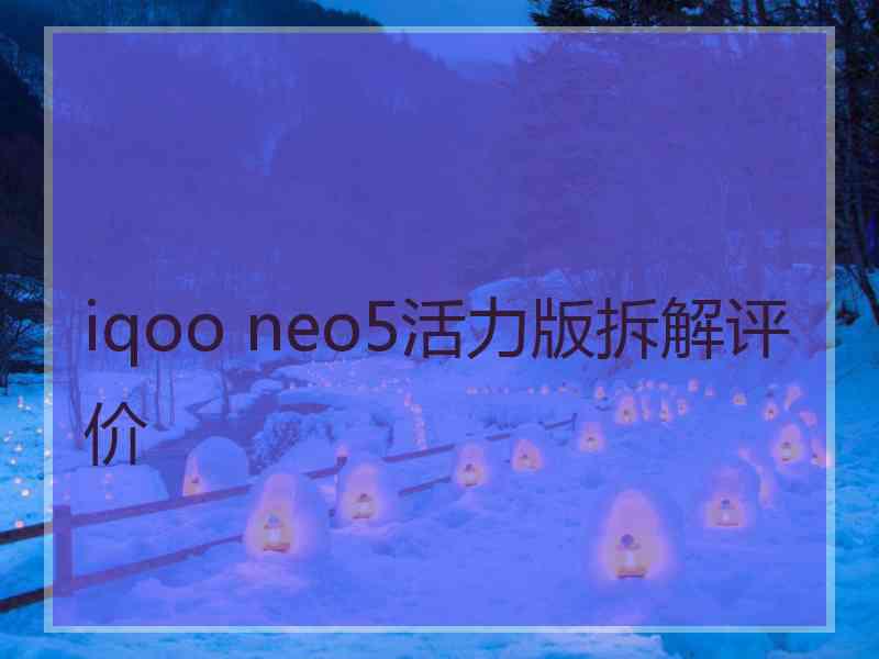 iqoo neo5活力版拆解评价