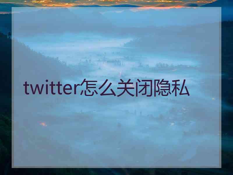 twitter怎么关闭隐私