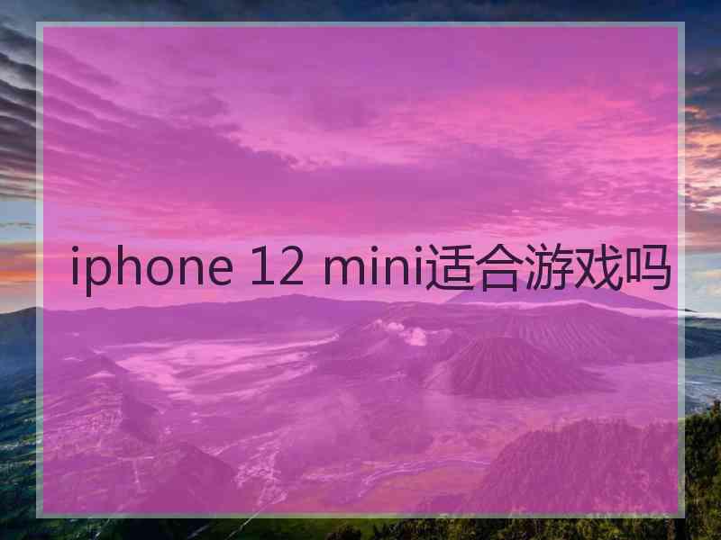 iphone 12 mini适合游戏吗