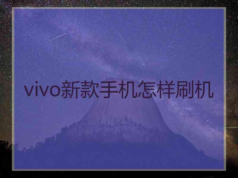 vivo新款手机怎样刷机