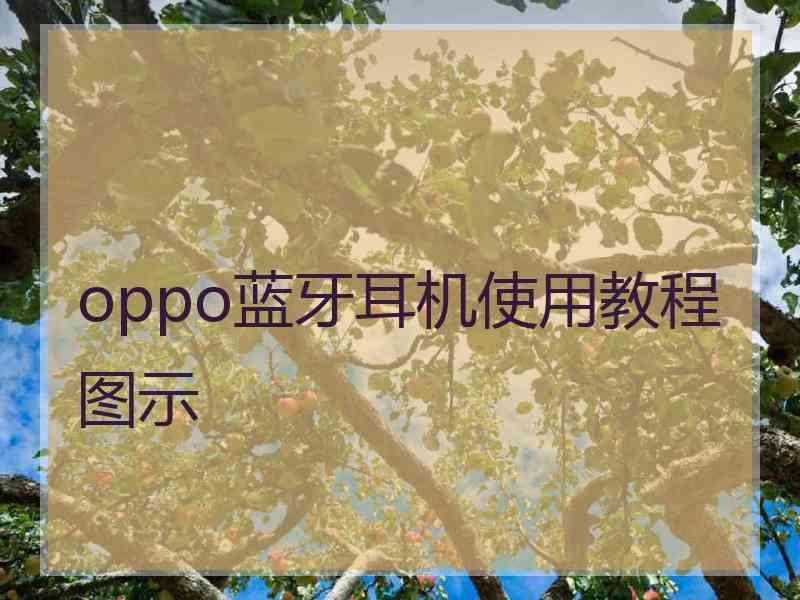 oppo蓝牙耳机使用教程图示