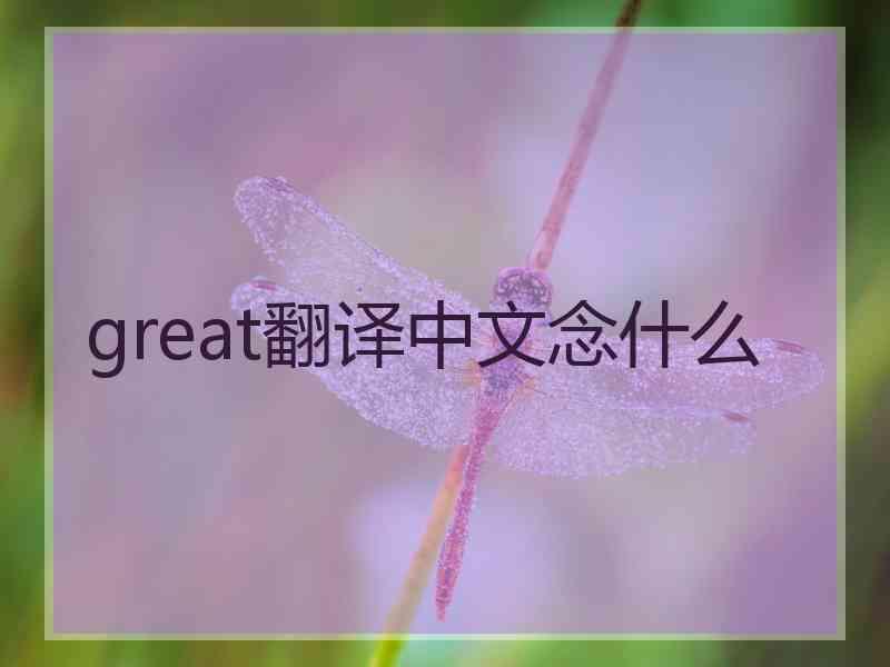 great翻译中文念什么