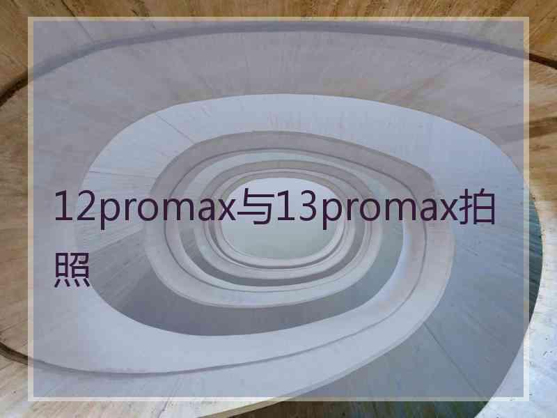 12promax与13promax拍照