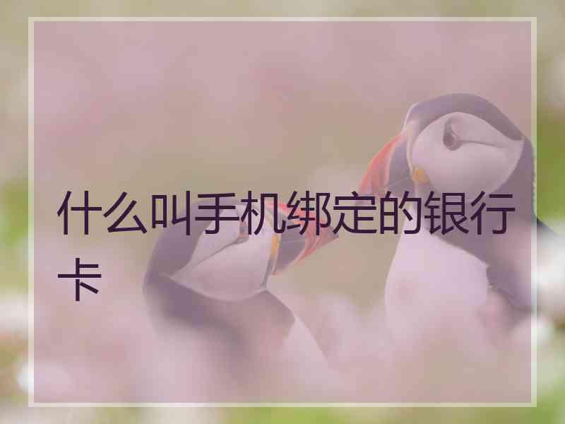 什么叫手机绑定的银行卡