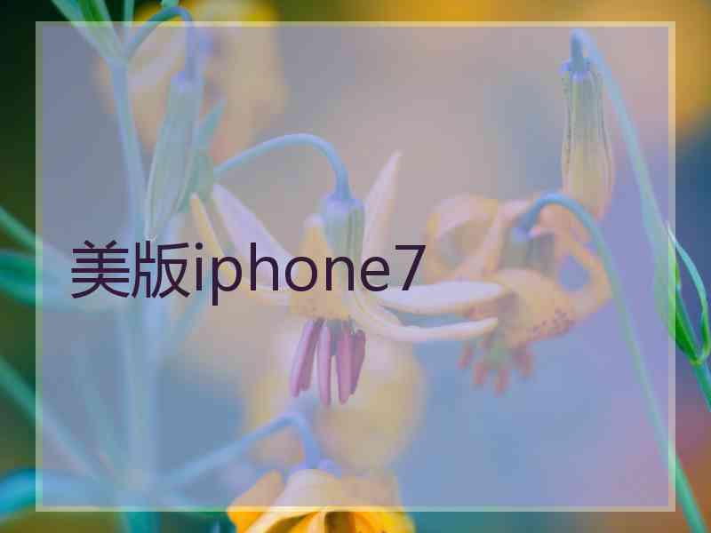 美版iphone7