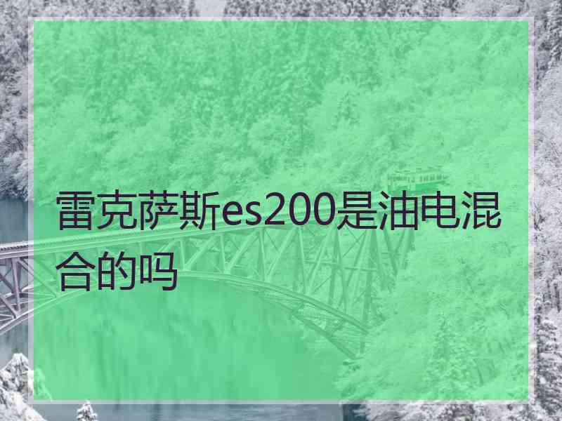 雷克萨斯es200是油电混合的吗