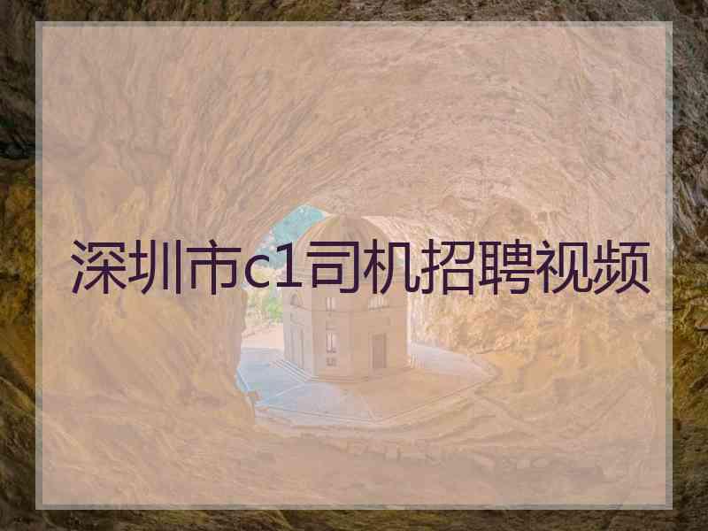 深圳市c1司机招聘视频