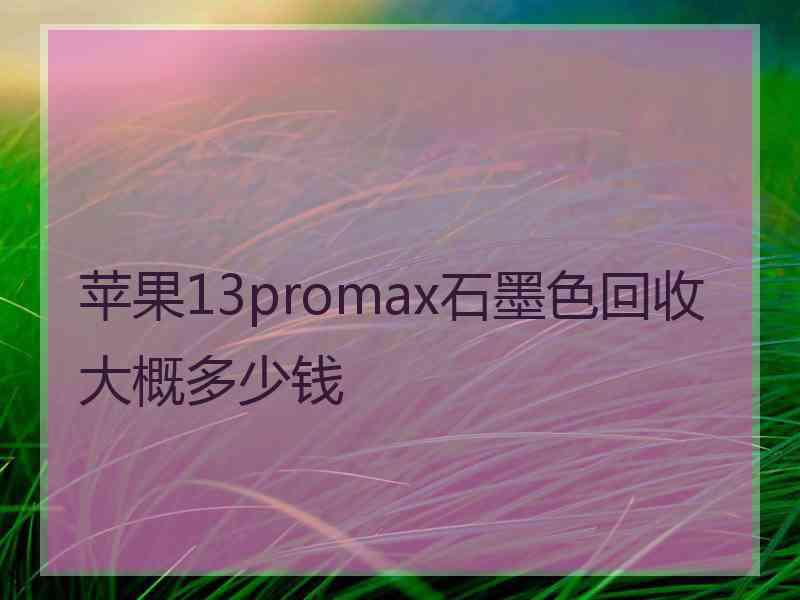 苹果13promax石墨色回收大概多少钱