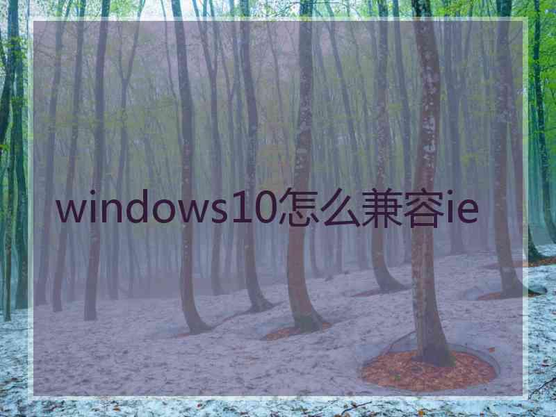 windows10怎么兼容ie