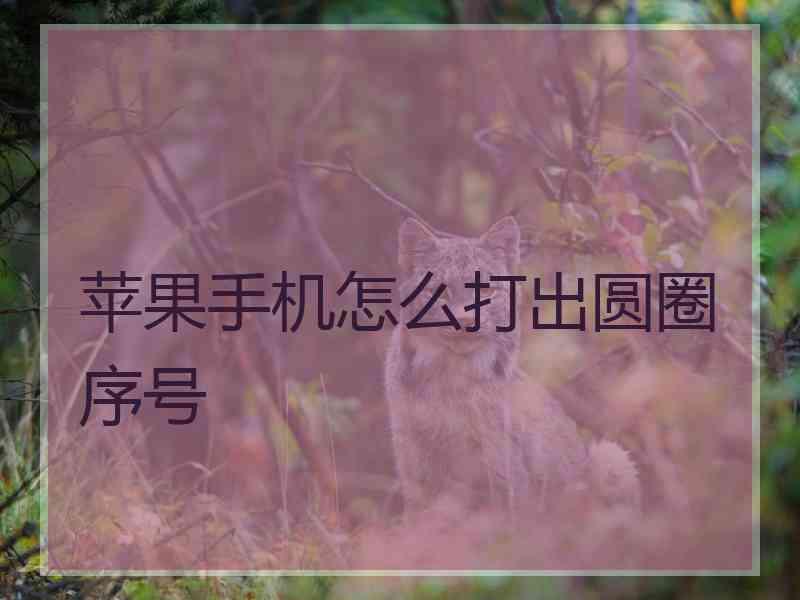 苹果手机怎么打出圆圈序号