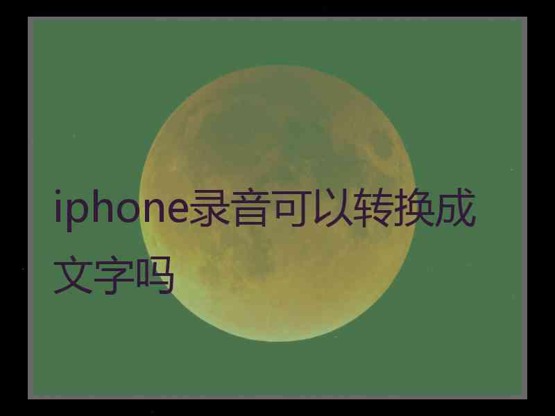 iphone录音可以转换成文字吗