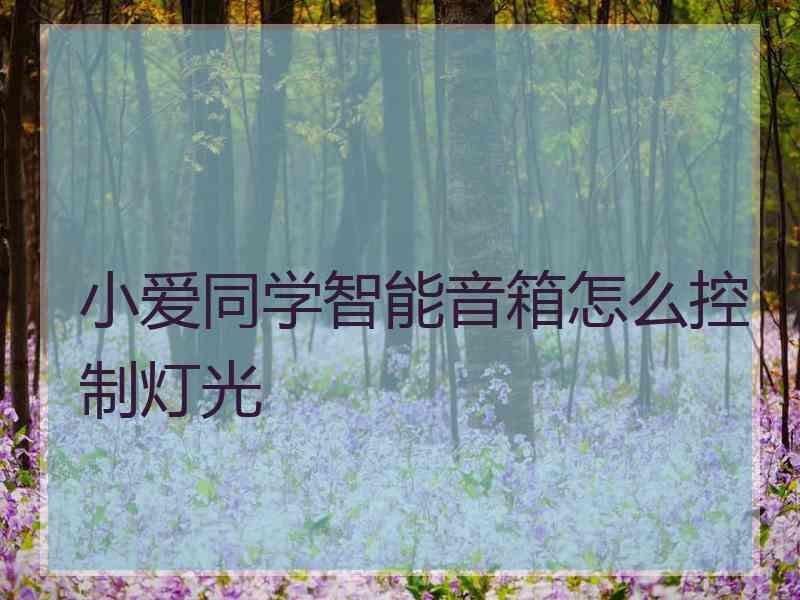 小爱同学智能音箱怎么控制灯光