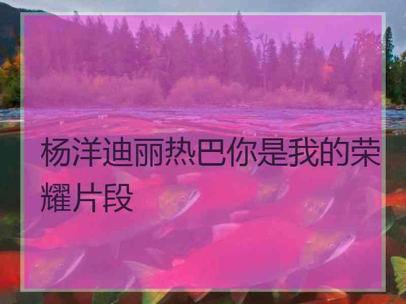 杨洋迪丽热巴你是我的荣耀片段