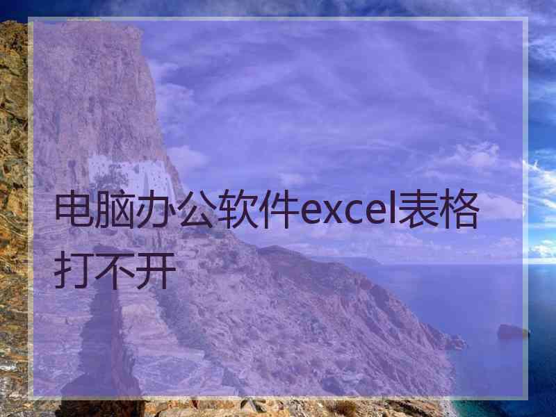 电脑办公软件excel表格打不开