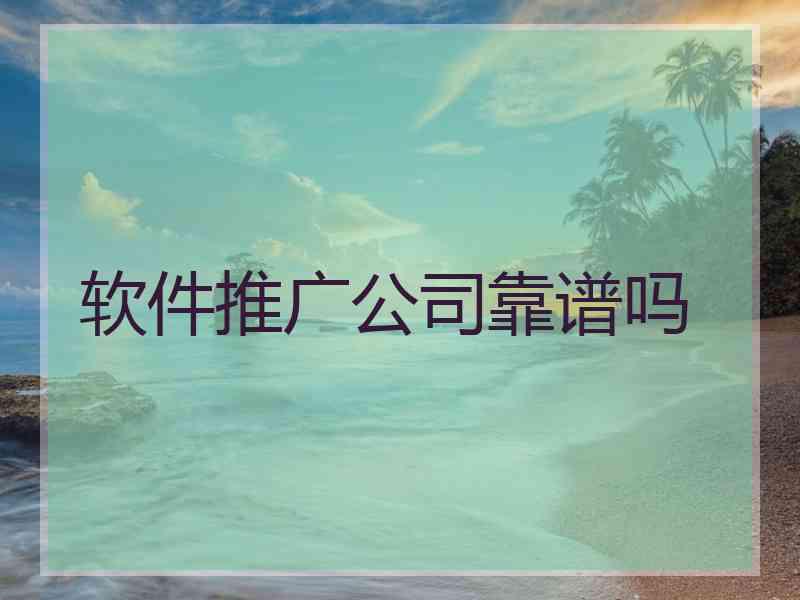 软件推广公司靠谱吗