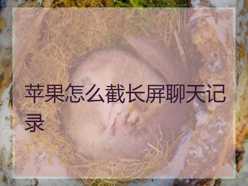 苹果怎么截长屏聊天记录