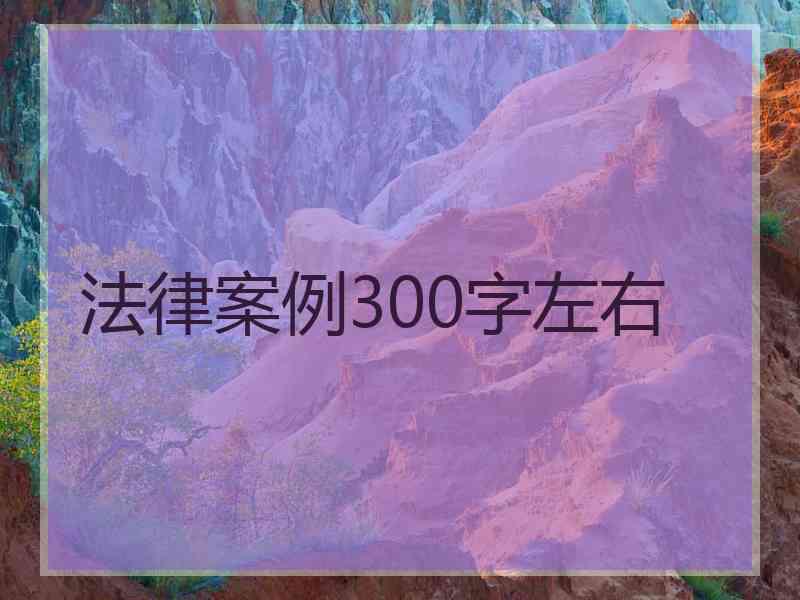 法律案例300字左右