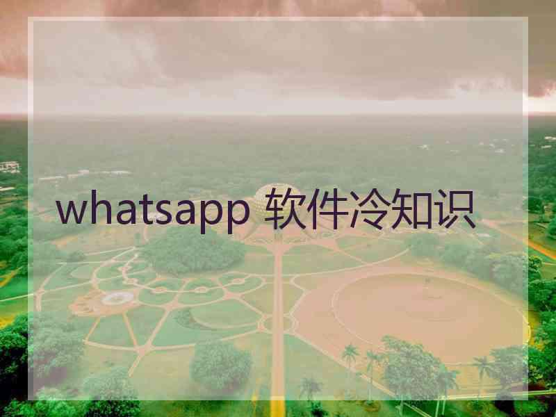 whatsapp 软件冷知识