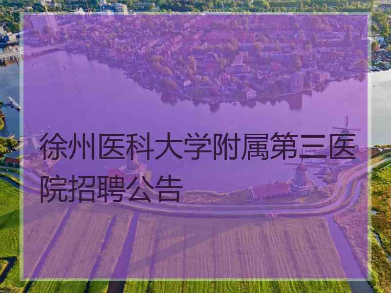 徐州医科大学附属第三医院招聘公告