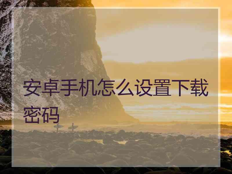 安卓手机怎么设置下载密码