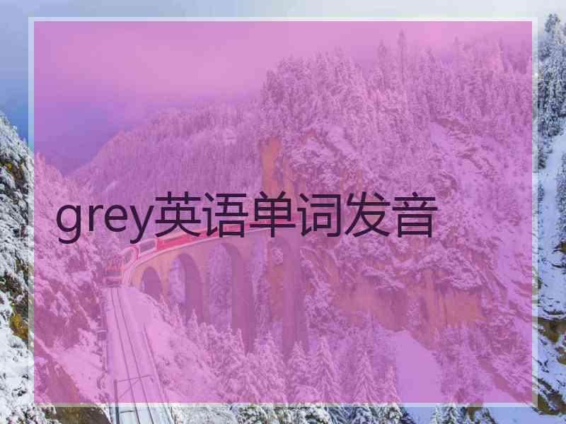 grey英语单词发音