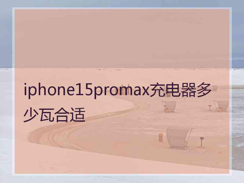 iphone15promax充电器多少瓦合适