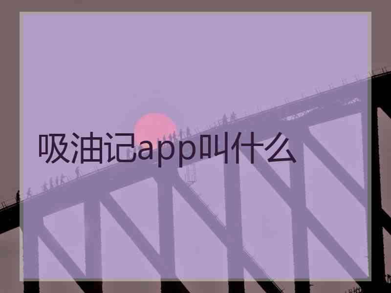 吸油记app叫什么