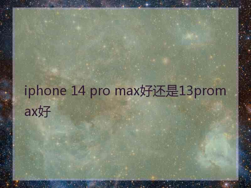 iphone 14 pro max好还是13promax好