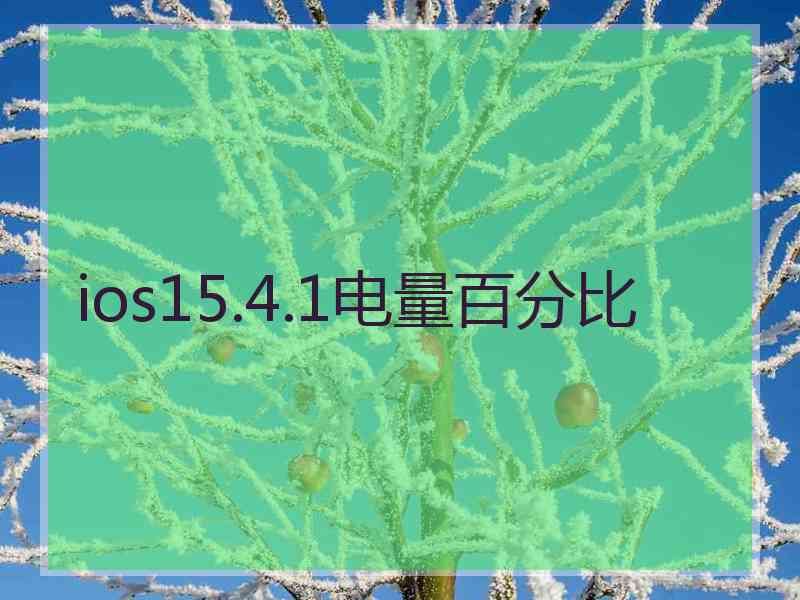 ios15.4.1电量百分比