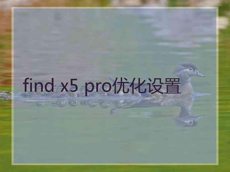 find x5 pro优化设置