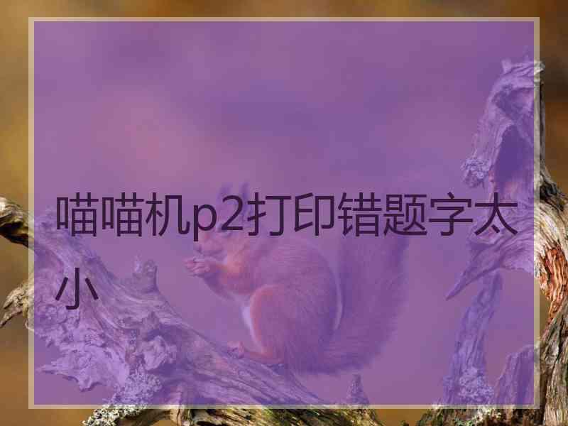 喵喵机p2打印错题字太小