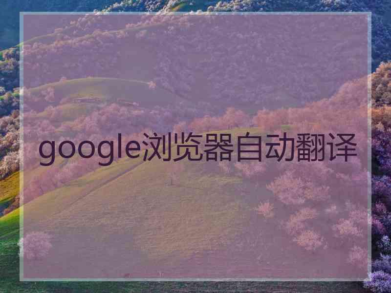 google浏览器自动翻译