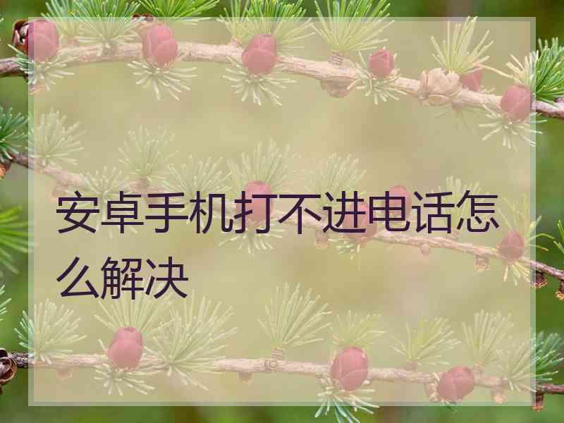 安卓手机打不进电话怎么解决