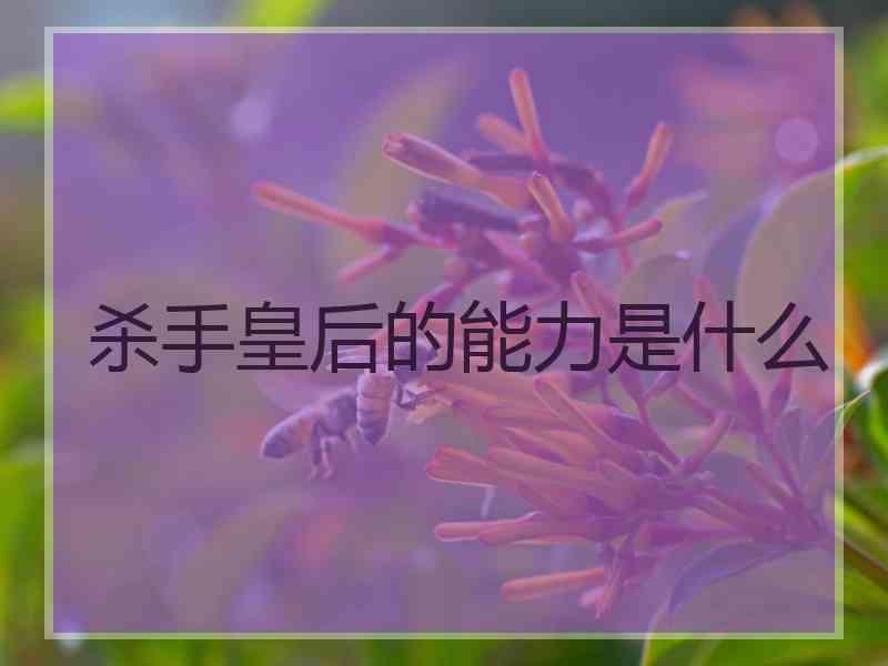 杀手皇后的能力是什么