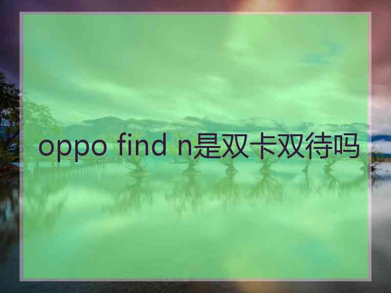 oppo find n是双卡双待吗