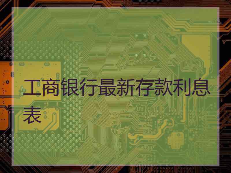 工商银行最新存款利息表