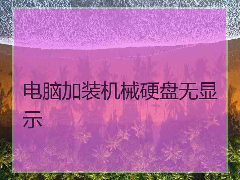 电脑加装机械硬盘无显示