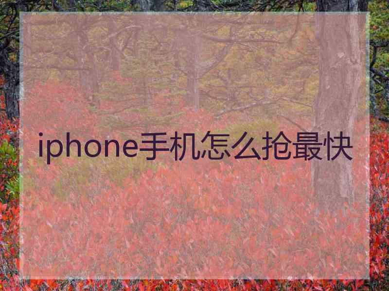 iphone手机怎么抢最快