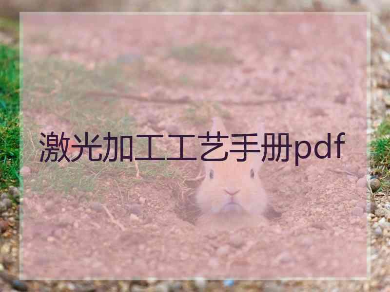 激光加工工艺手册pdf