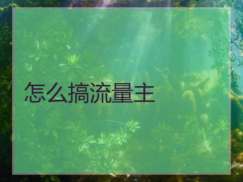 怎么搞流量主