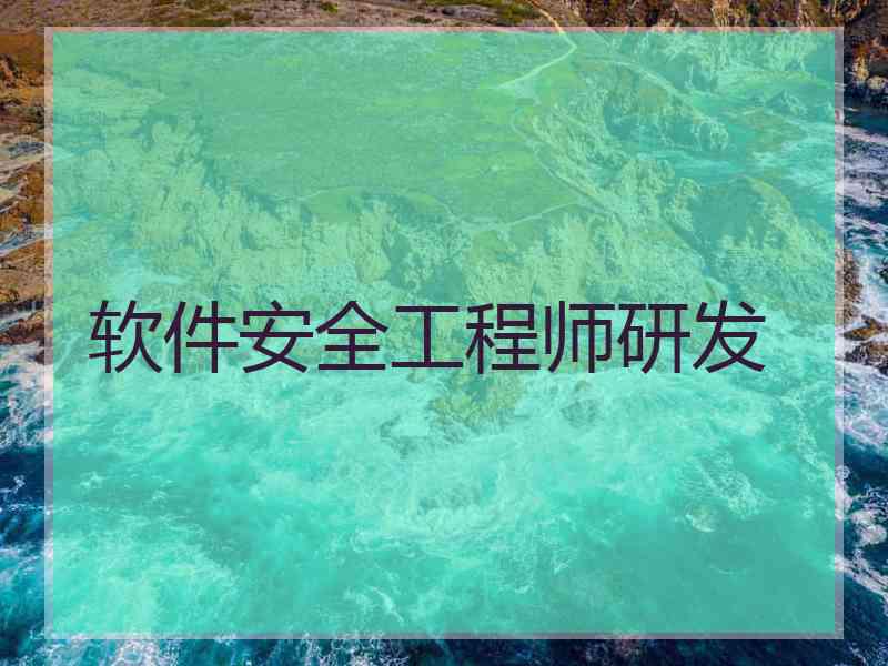 软件安全工程师研发