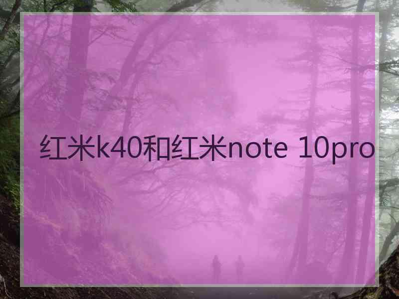 红米k40和红米note 10pro