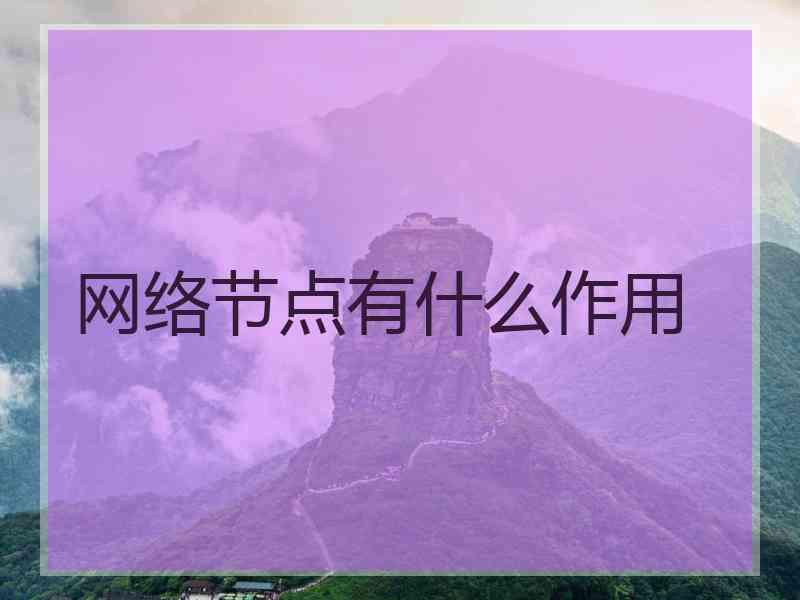 网络节点有什么作用