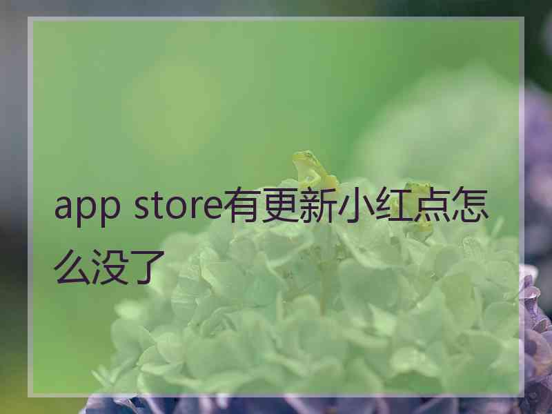 app store有更新小红点怎么没了