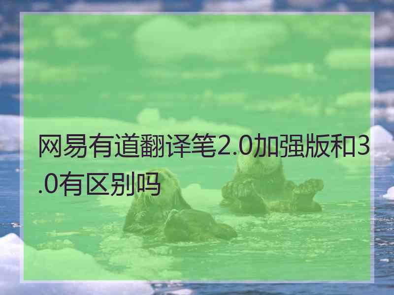 网易有道翻译笔2.0加强版和3.0有区别吗