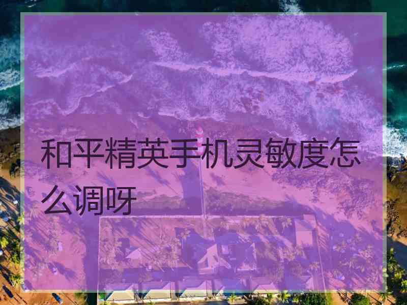 和平精英手机灵敏度怎么调呀