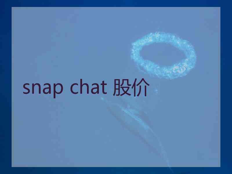 snap chat 股价