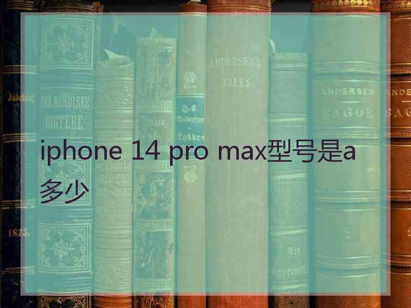 iphone 14 pro max型号是a多少