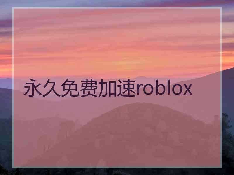 永久免费加速roblox